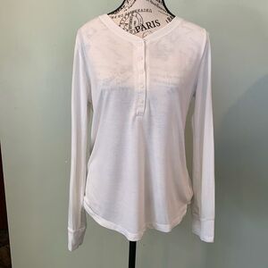 Stars Above Henley Sleep Pajama Top from Stars Above Women’s Size M Off White